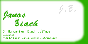 janos biach business card